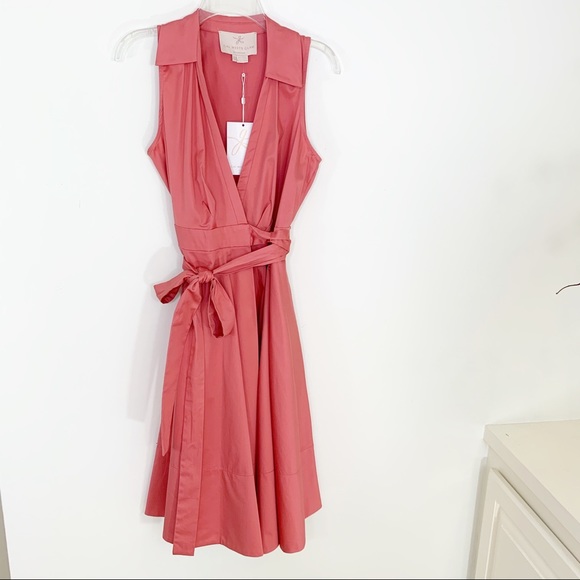 Gal Meets Glam Heather Wrap Fit & Flare Dress Pink - Picture 10 of 11